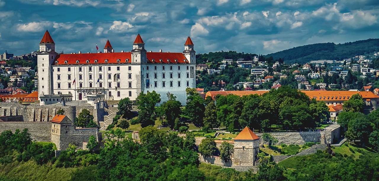 Bratislava Castle above the old town and the Danube